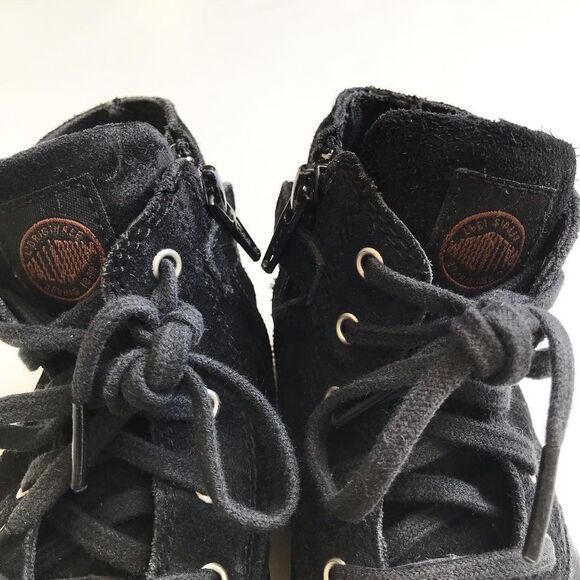 Palladium black suede/leather combat boots EUC size 9.5 toddler - Picture 5 of 10